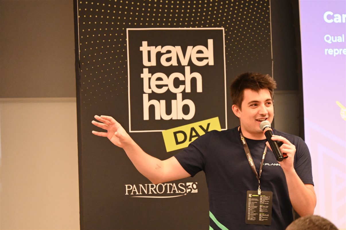 José Guilherme Alcorta, da PANROTAS, Luís Ferrinho, da Omnibees, e Alexandre Cordeiro, do Travel Tech Hub