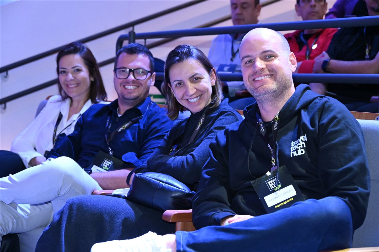 José Guilherme Alcorta, da PANROTAS, Luís Ferrinho, da Omnibees, e Alexandre Cordeiro, do Travel Tech Hub