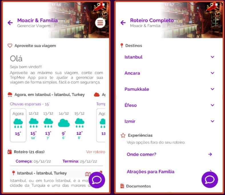 Mapa e previsão do tempo são algumas das funções do Tripmee para viajantes